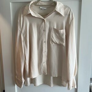 Vince button down blouse XL beige
